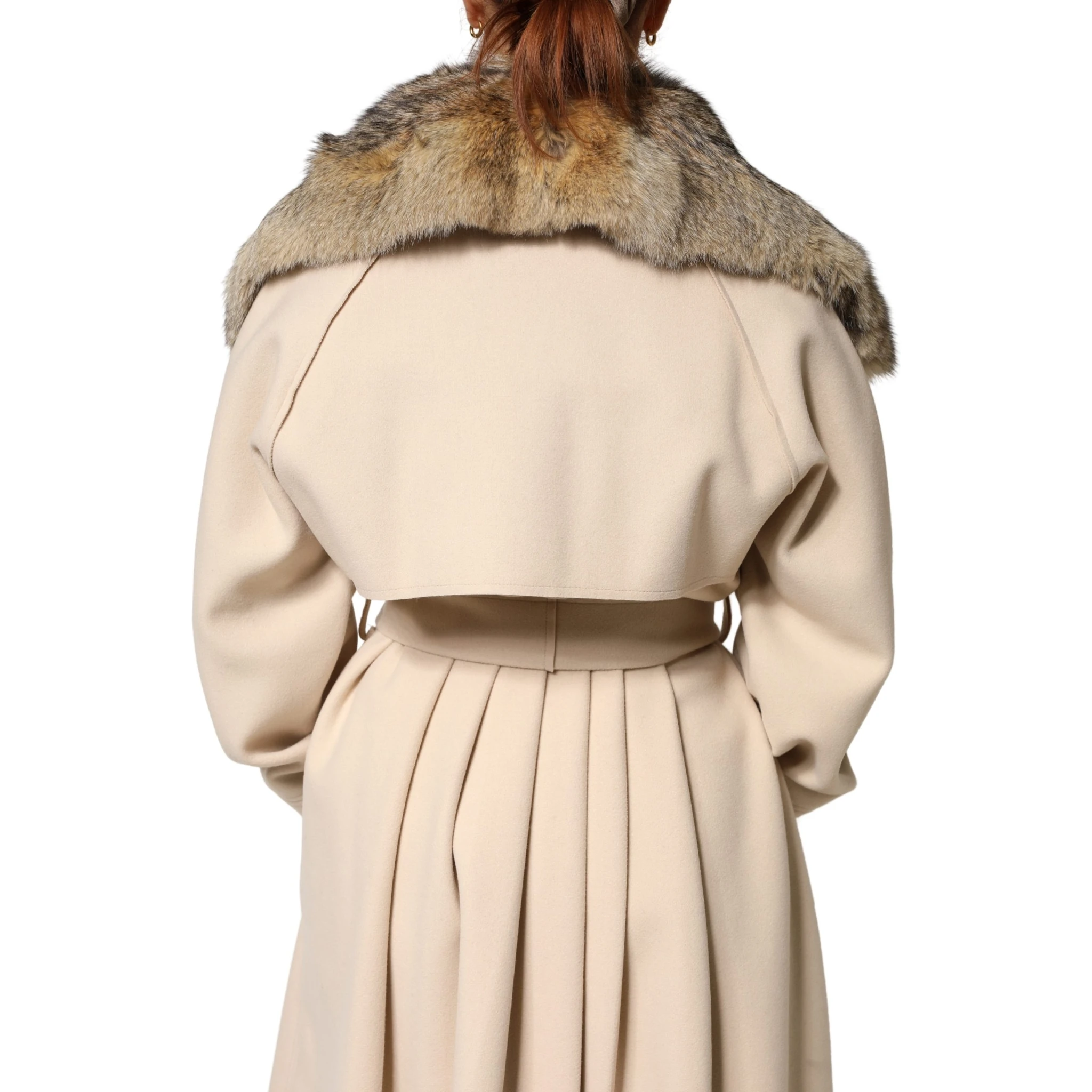 Brown Fur Shoulder Collar Neck Wrap Scarf