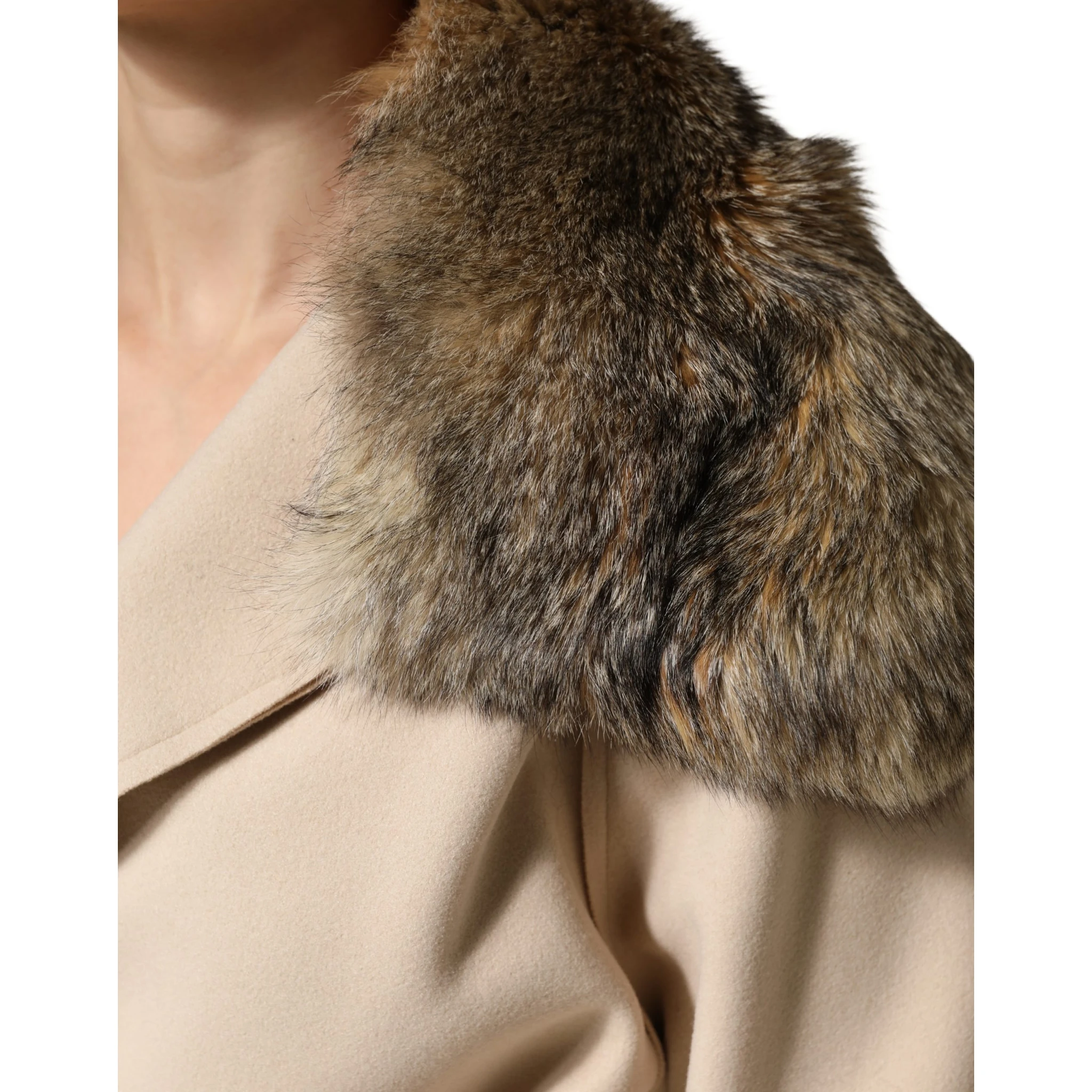 Brown Fur Shoulder Collar Neck Wrap Scarf