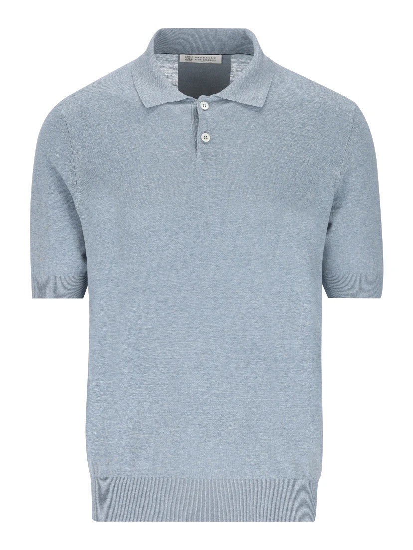 linen and cotton polo shirt
