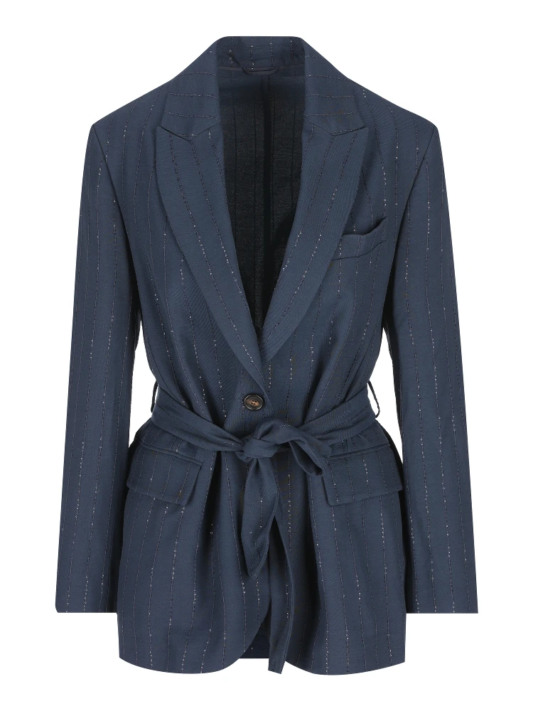 TWINSET logo-jacquard blazer