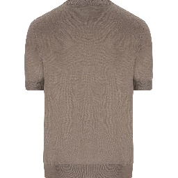 fine-knit short-sleeve cotton jumper