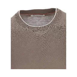 fine-knit short-sleeve cotton jumper