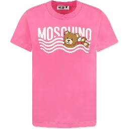 MOSCHINO KIDS T-shirts and Polos Fuchsia