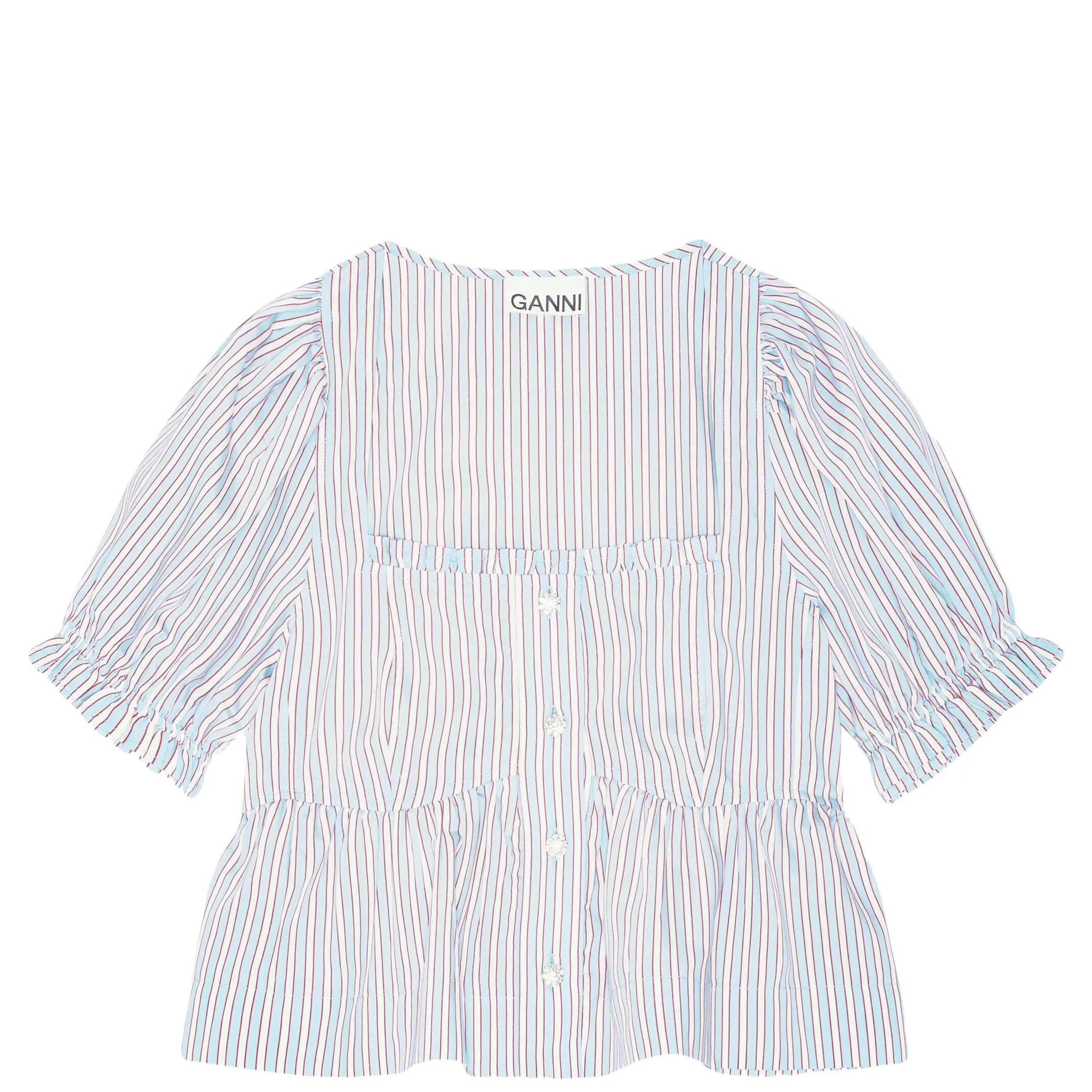 GANNI Shirts Clear Blue