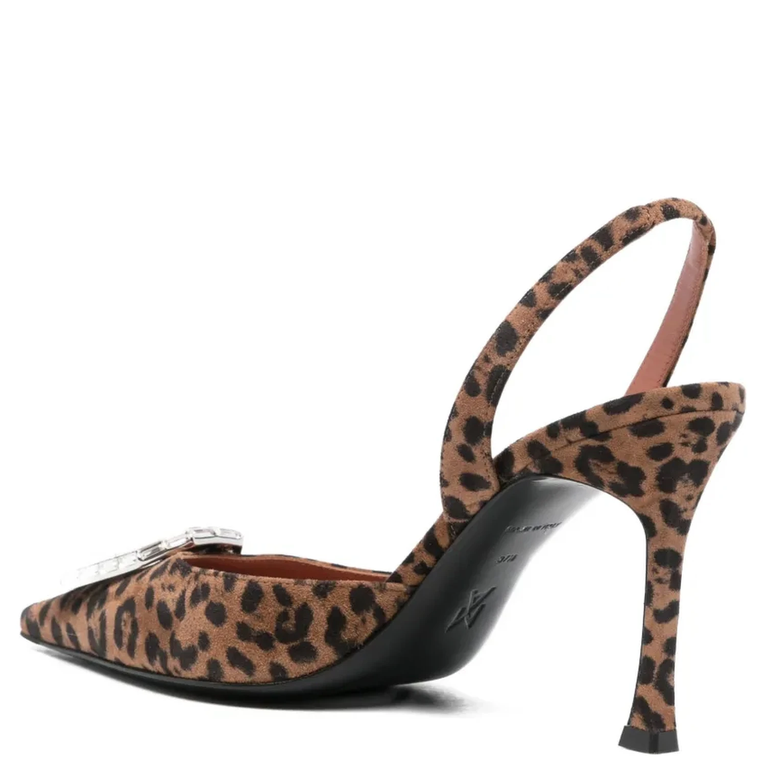 Amina Muaddi With Heel Brown