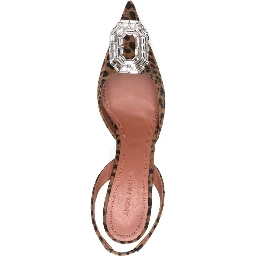 Amina Muaddi With Heel Brown