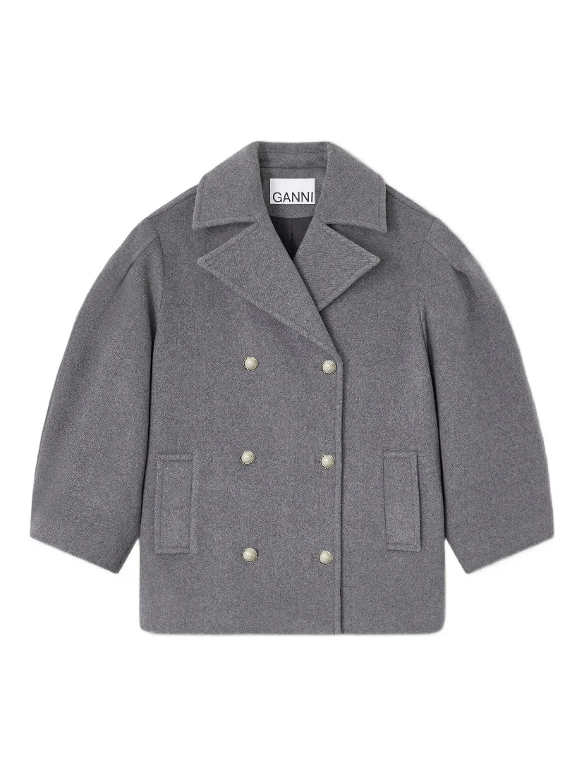GANNI Coats Grey