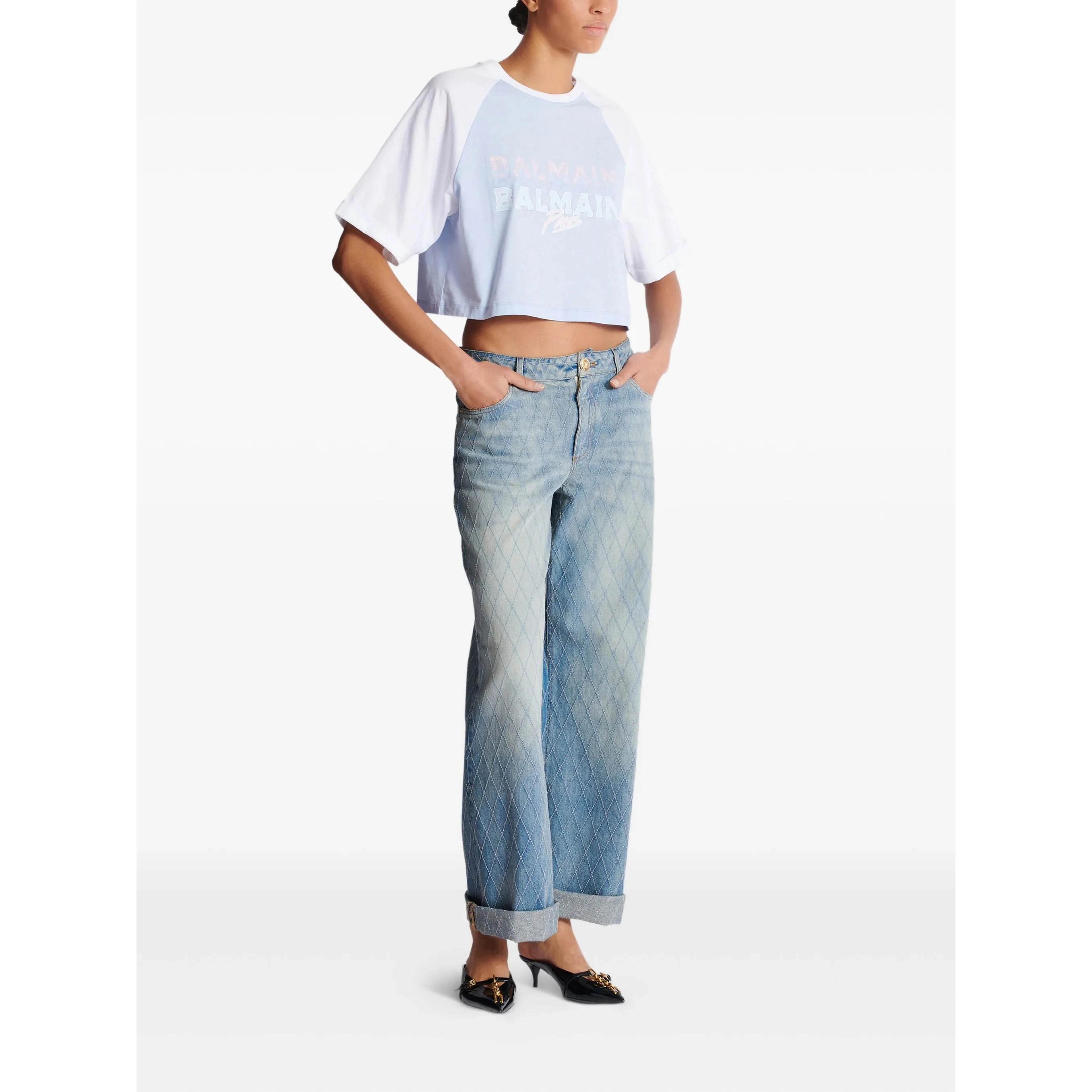 Balmain T-shirts and Polos Clear Blue