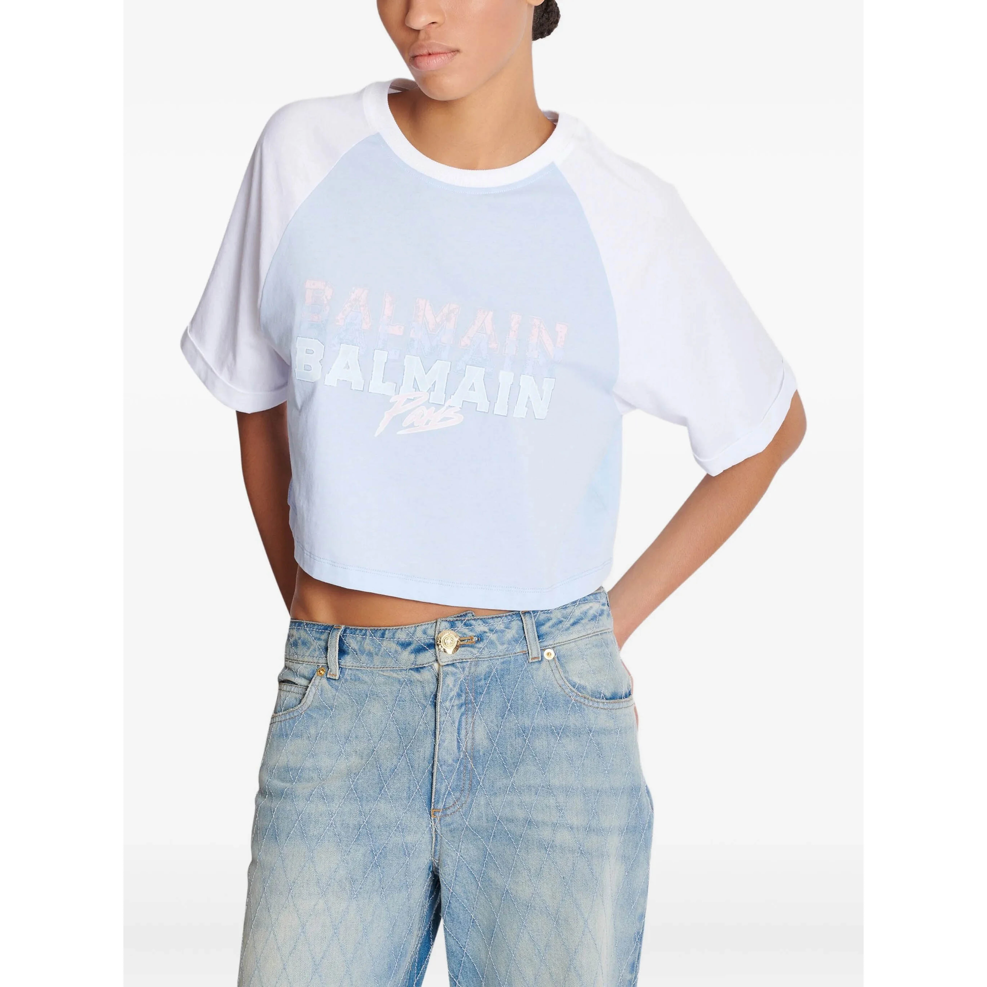 Balmain T-shirts and Polos Clear Blue