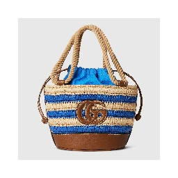 Woven mini bucket bag