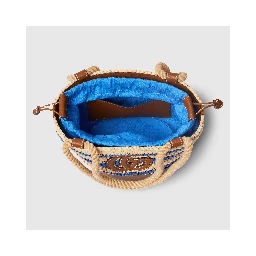 Woven mini bucket bag