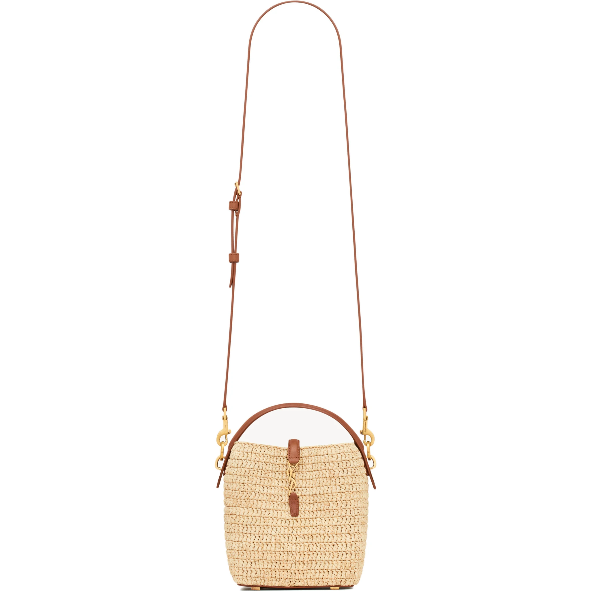 Raffia bucket bag