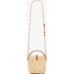 Raffia bucket bag