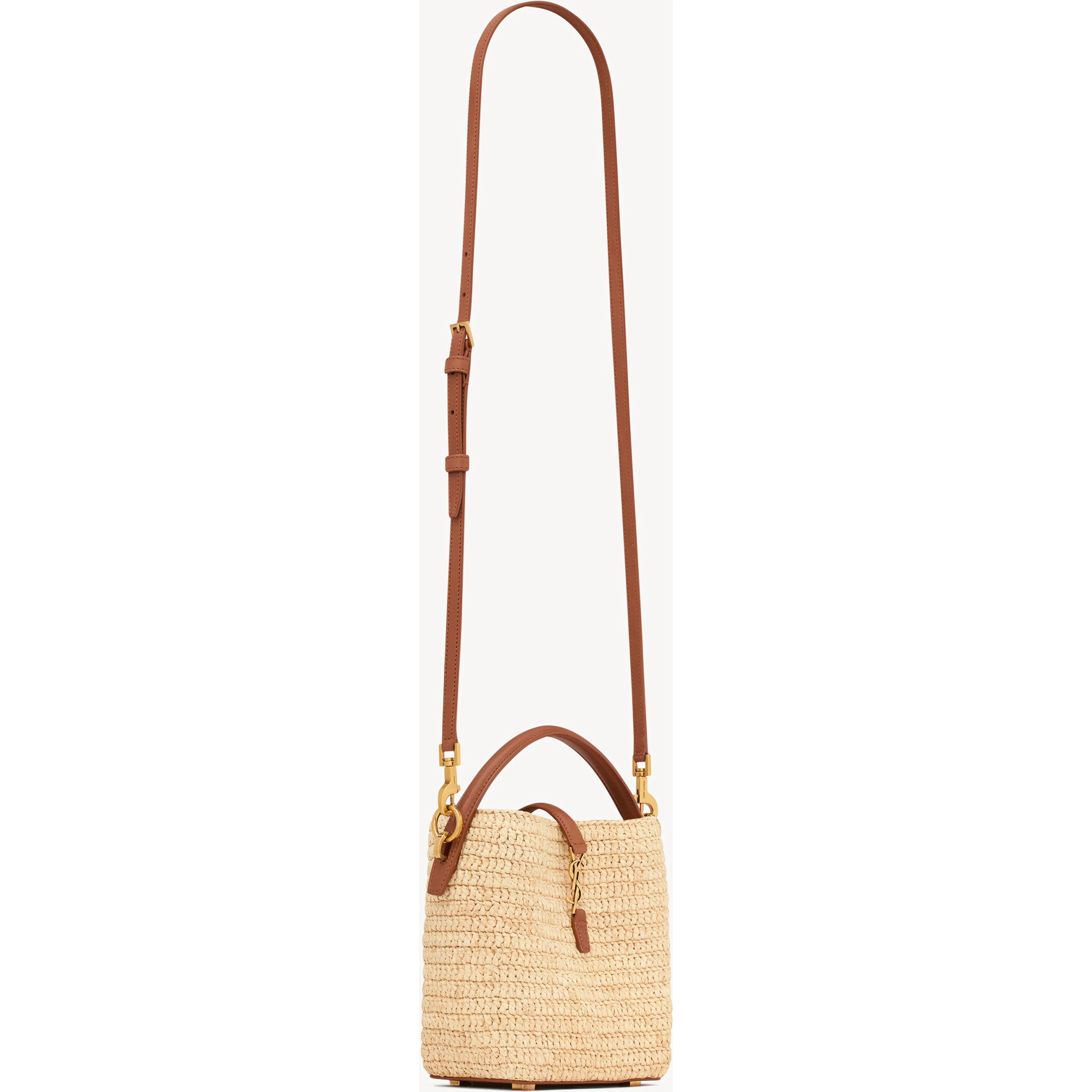 Raffia bucket bag