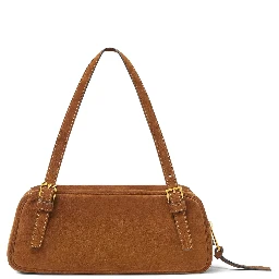 Tag suede bowling shoulder bag