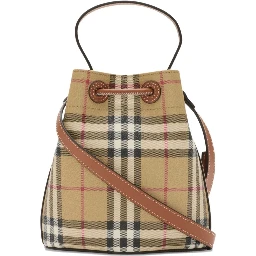 Mini check bucket bag