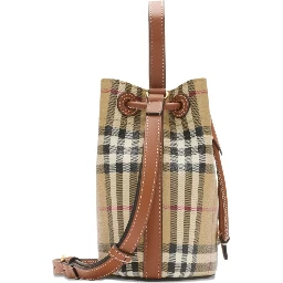 Mini check bucket bag