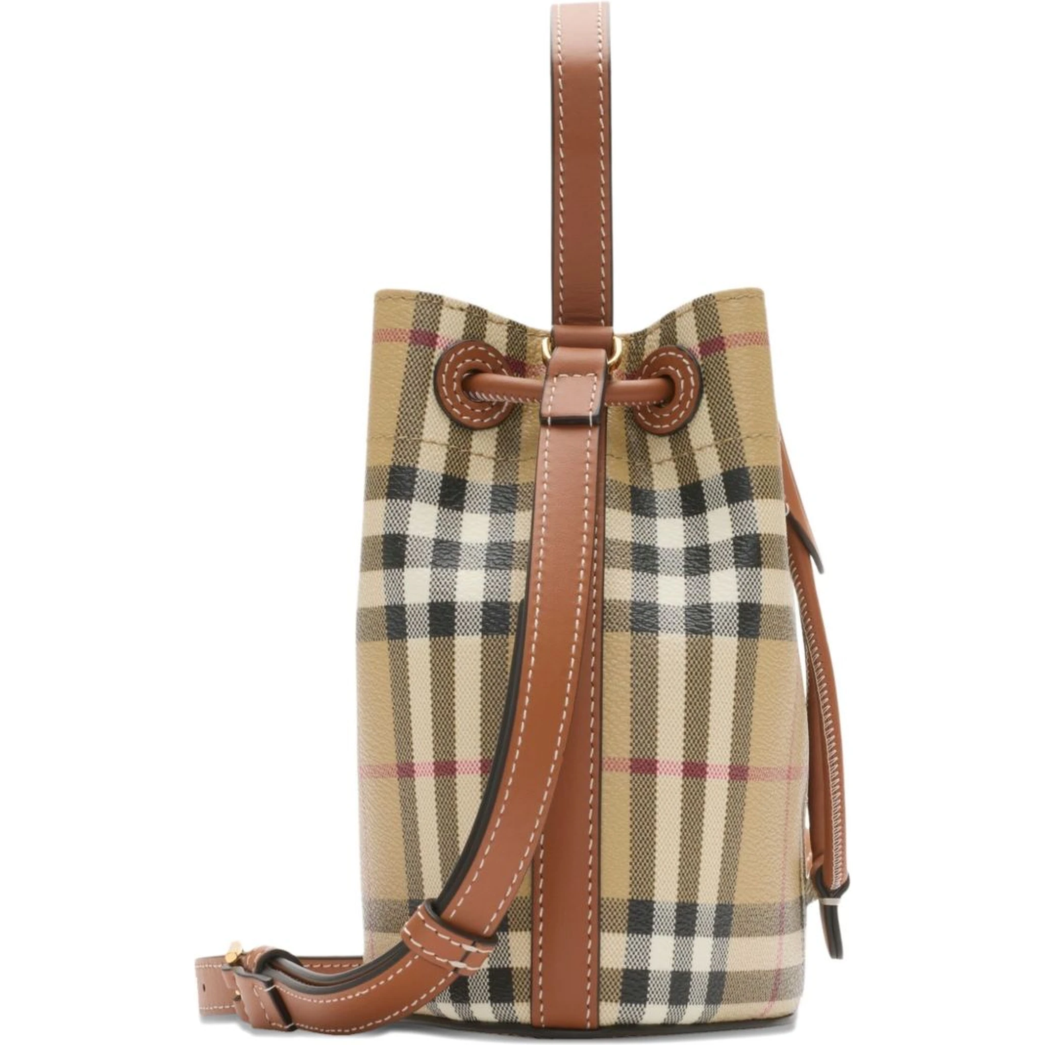 Mini check bucket bag