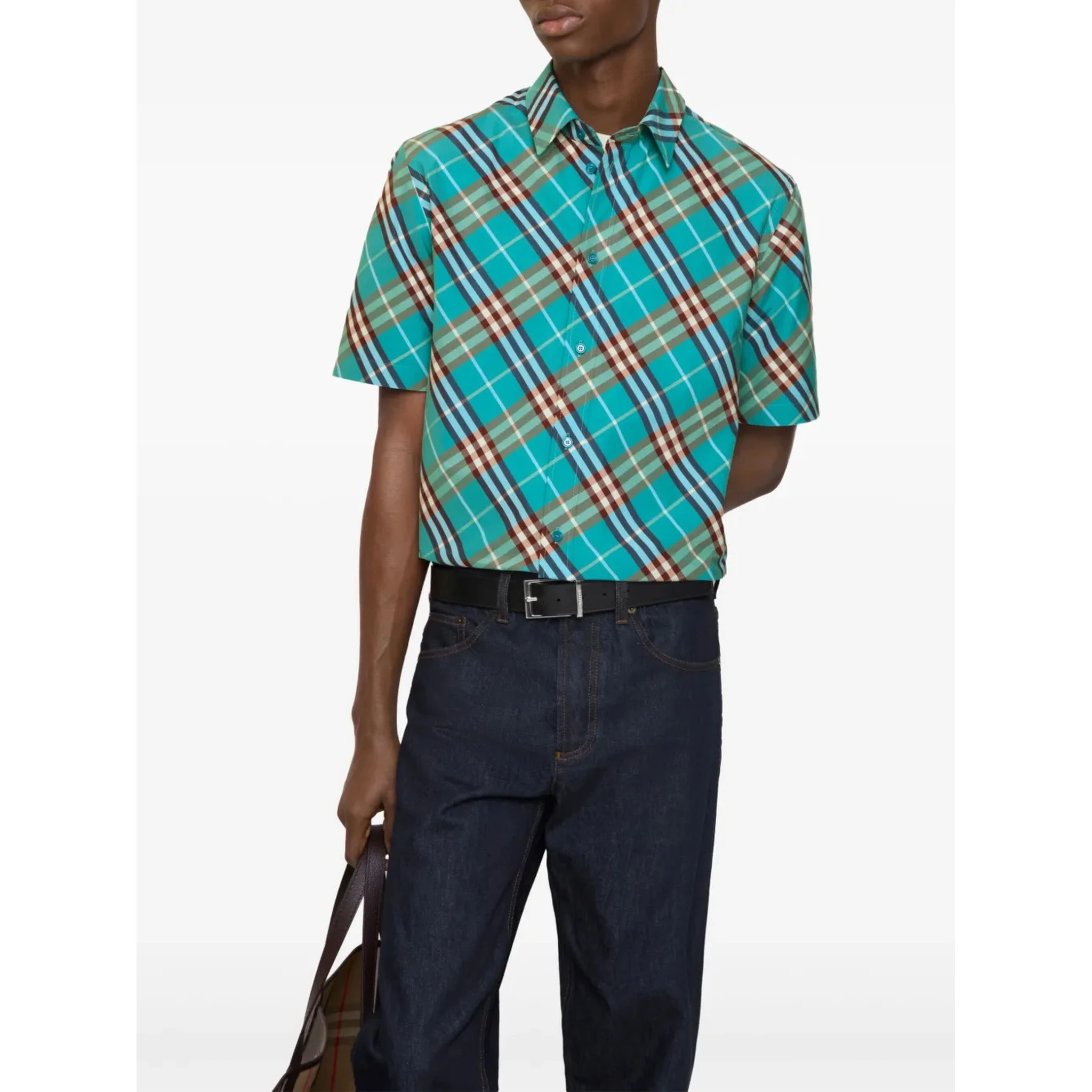 Burberry Shirts Clear Blue