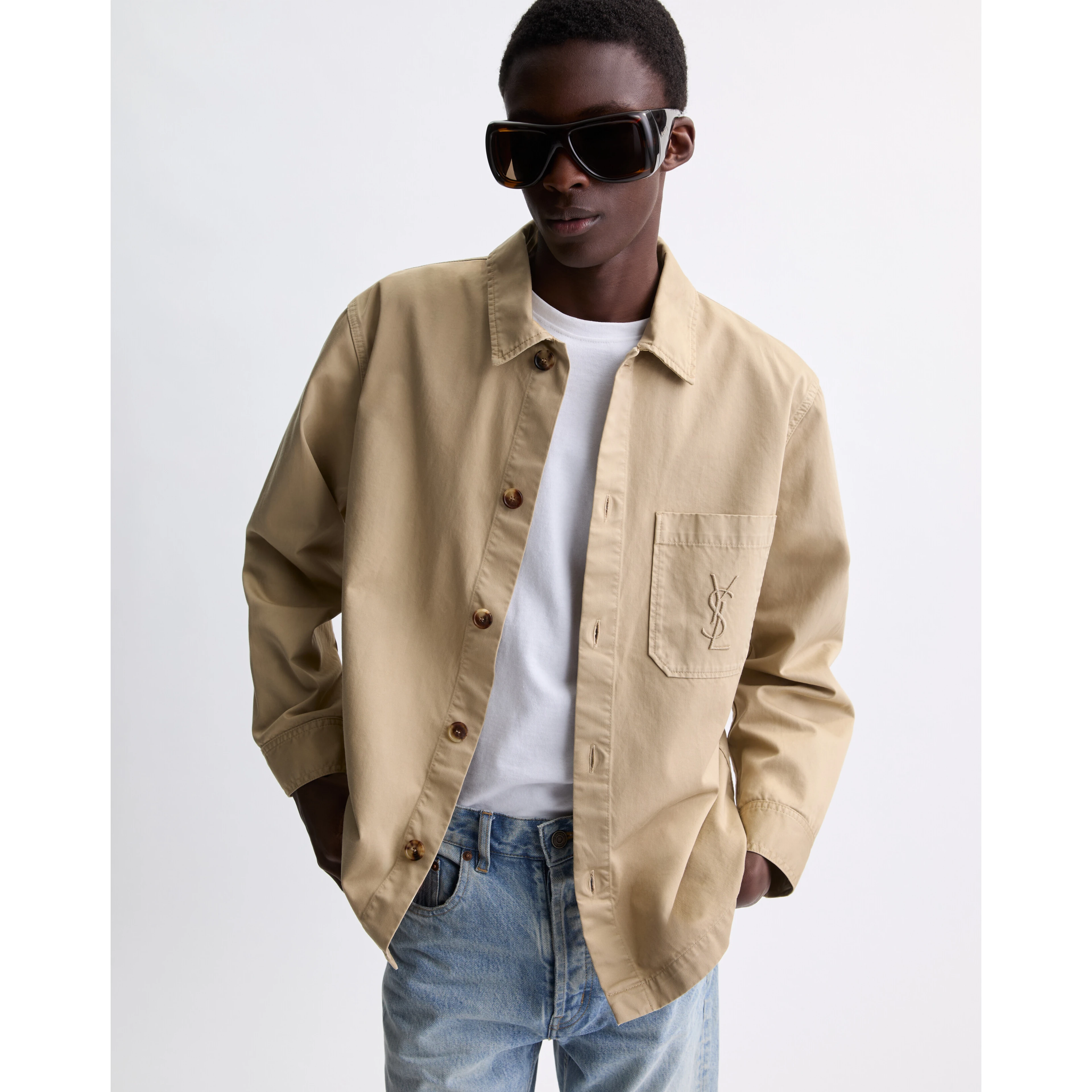 Saint Laurent Jackets Beige