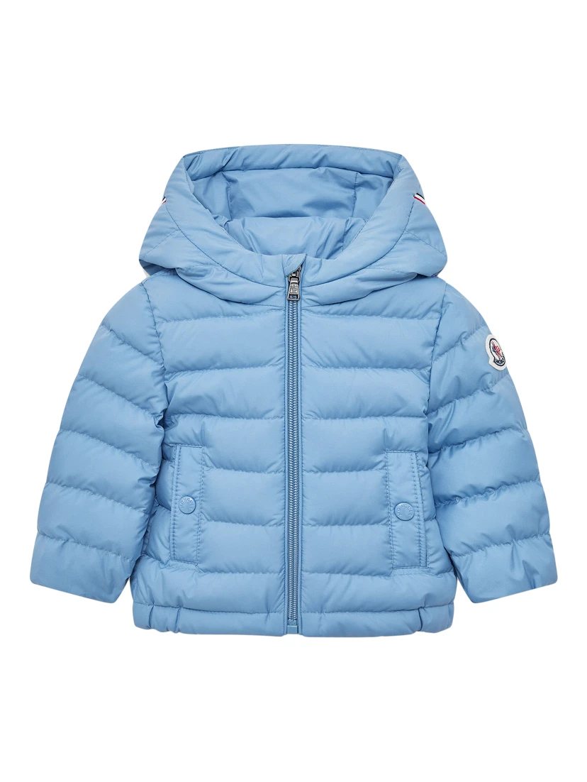 معطف مونكلير للأطفال، أزرق شفاف