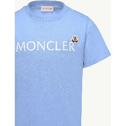 MONCLER KIDS T-shirts and Polos Clear Blue