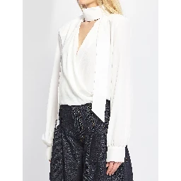 Blusa incrociata con sciarpina