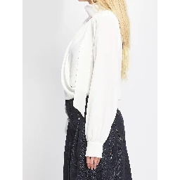 Blusa incrociata con sciarpina