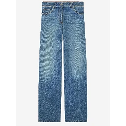 Raw cut frayed jeans