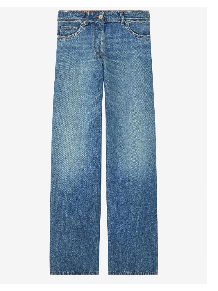 Raw cut frayed jeans