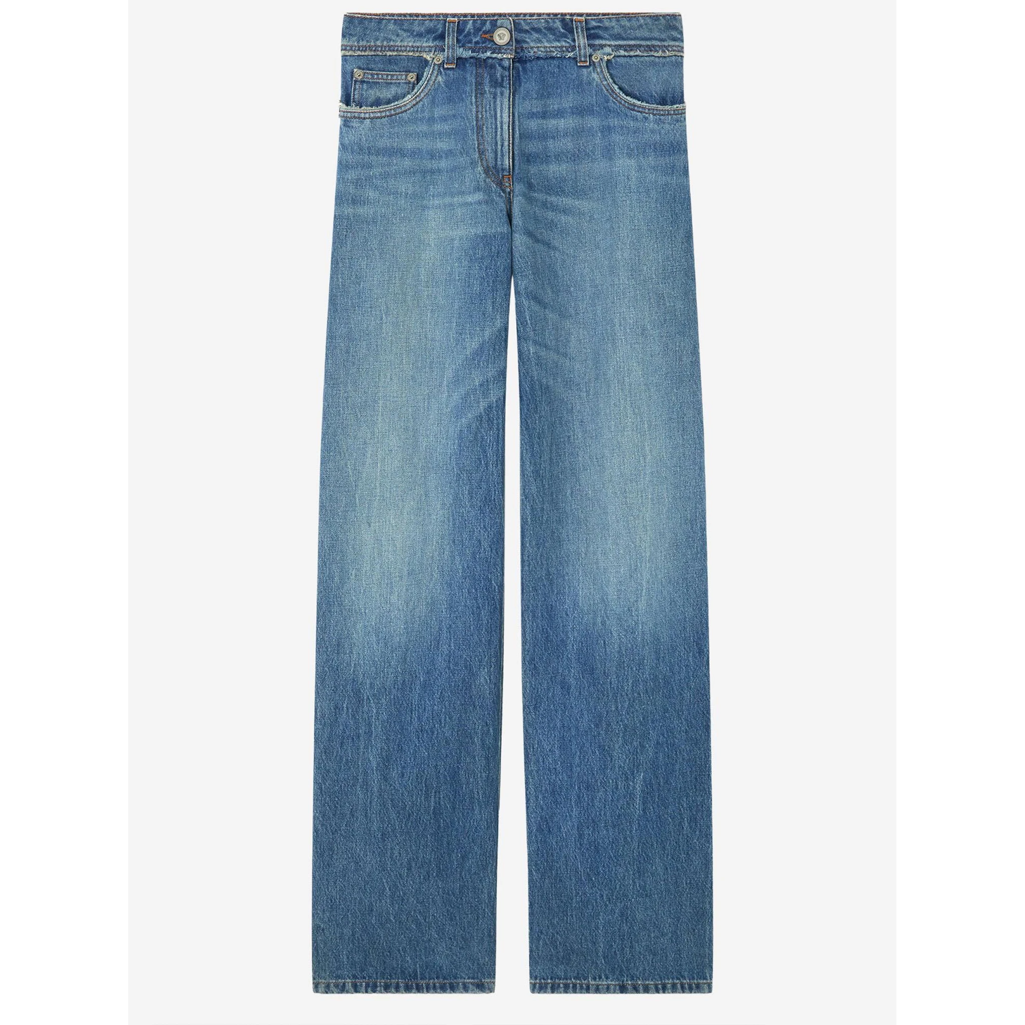 Raw cut frayed jeans