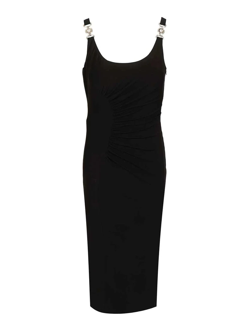 Midi dress in jersey crepe stretch