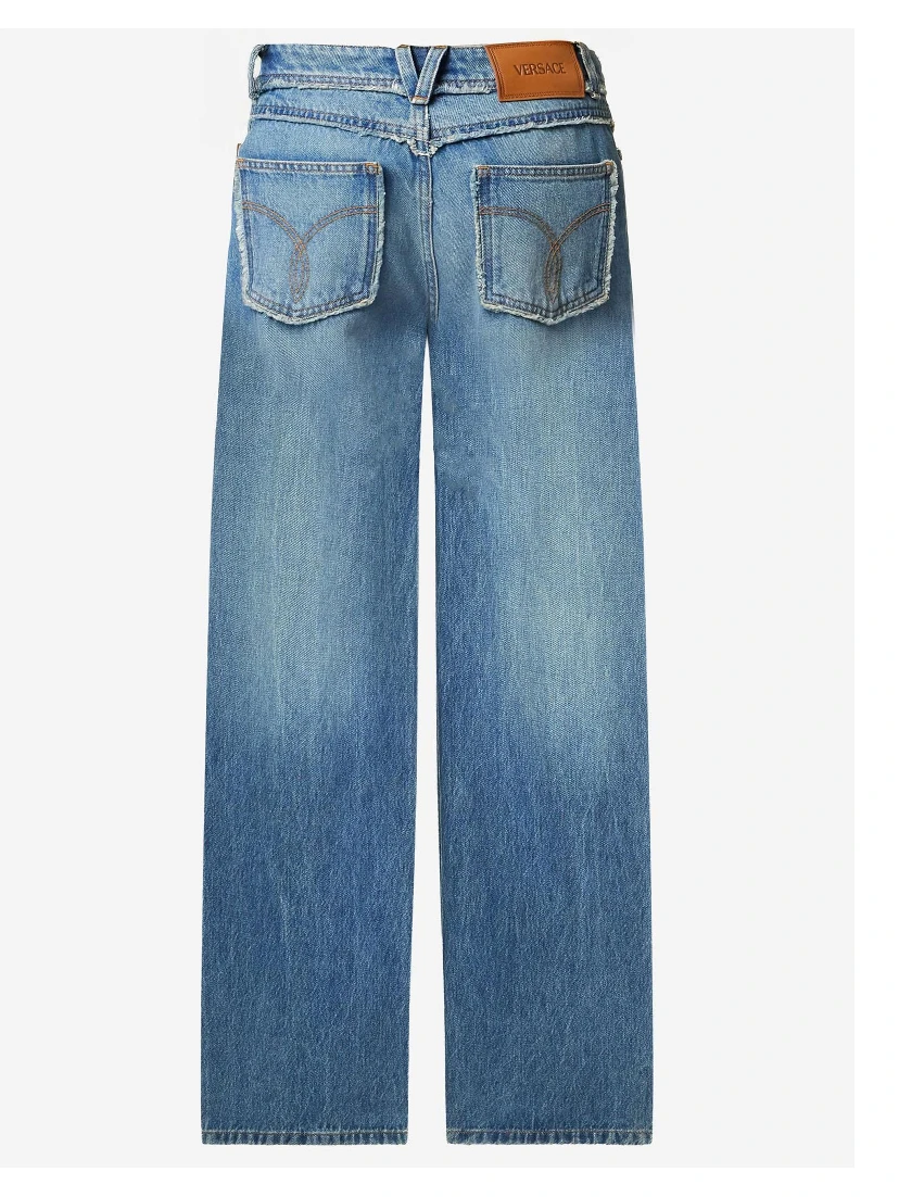 Raw cut frayed jeans