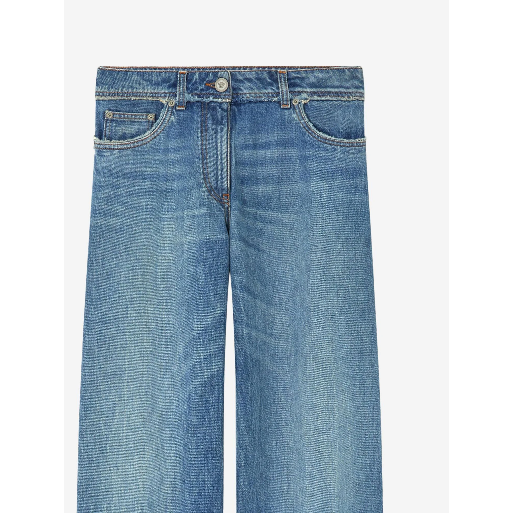Raw cut frayed jeans