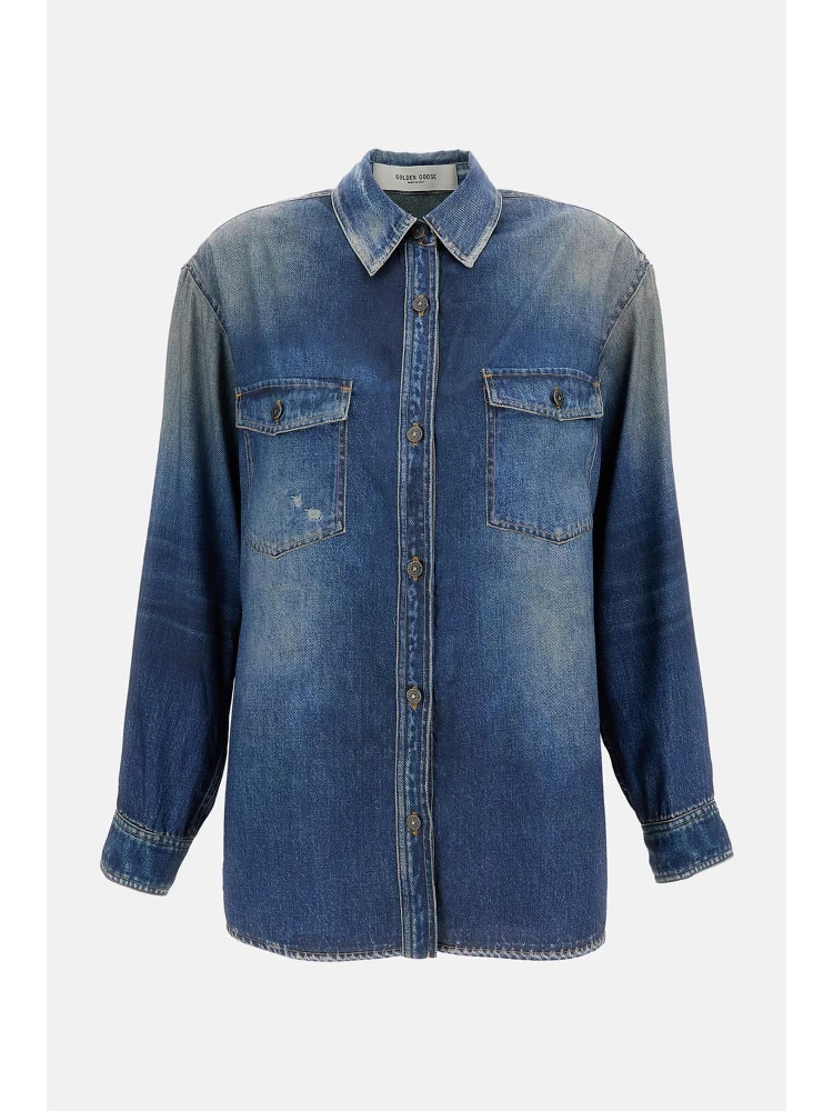 Denim print shirt