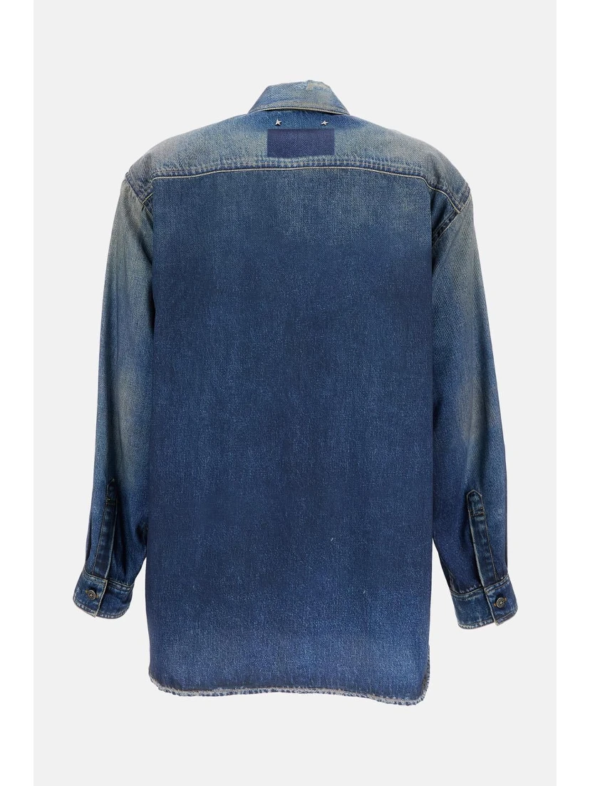 Denim print shirt