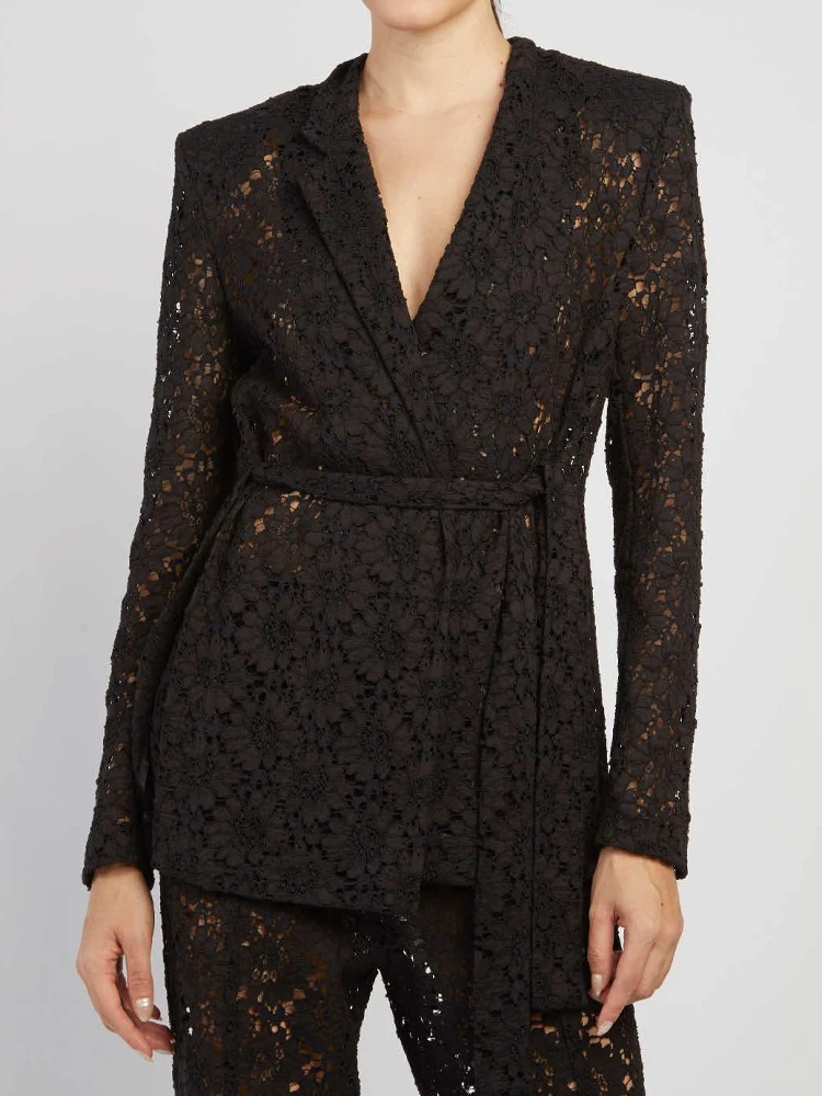 Lace jacket with slits