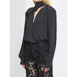 Cross-over blouse with scarf