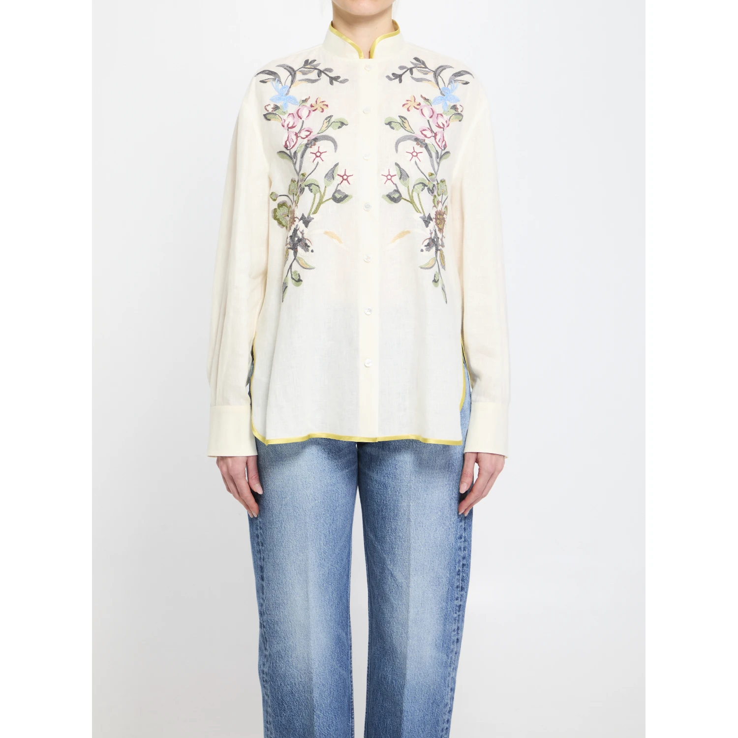 Linen shirt with embroidery