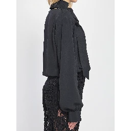 Cross-over blouse with scarf