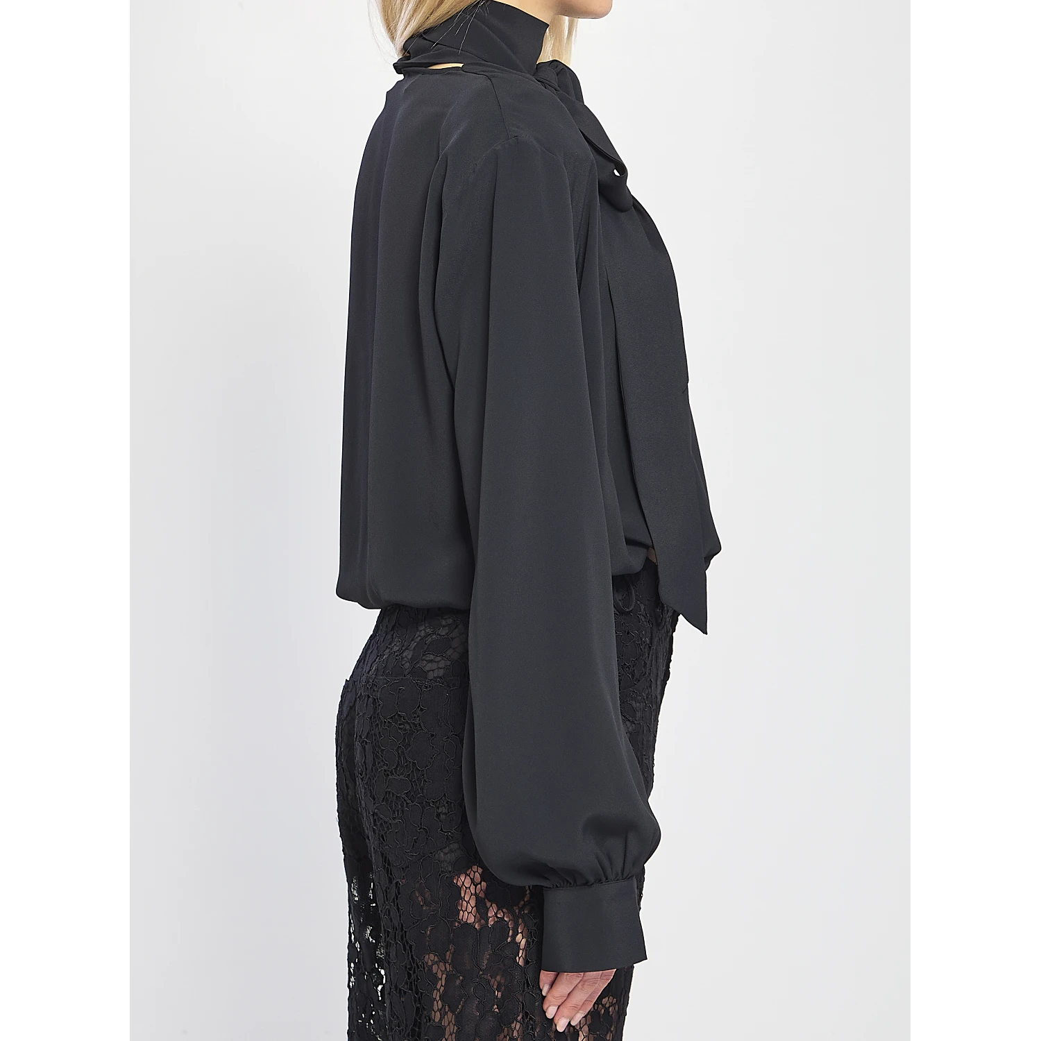 Cross-over blouse with scarf