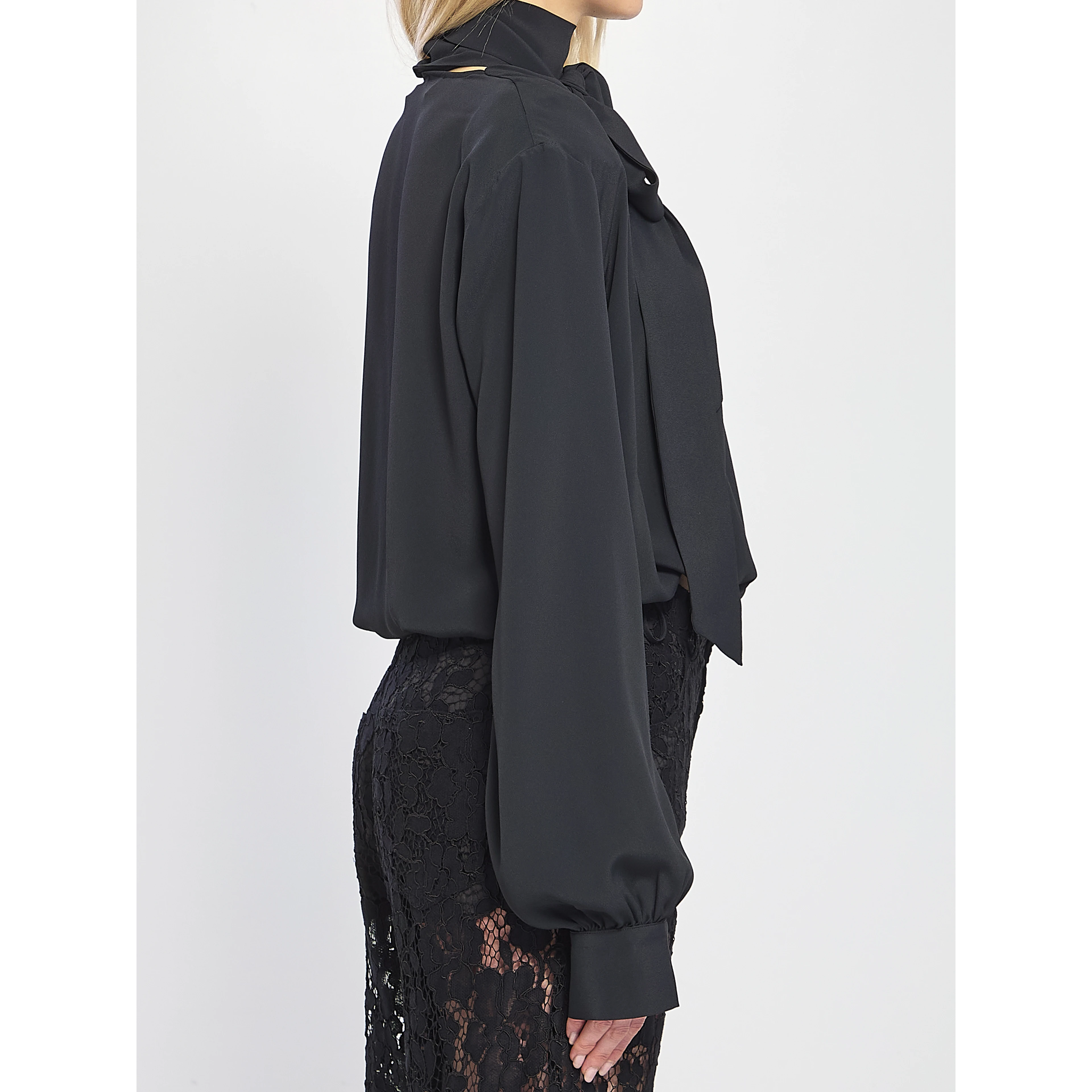 Cross-over blouse with scarf