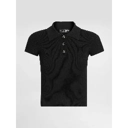 Ribbed polo-style top