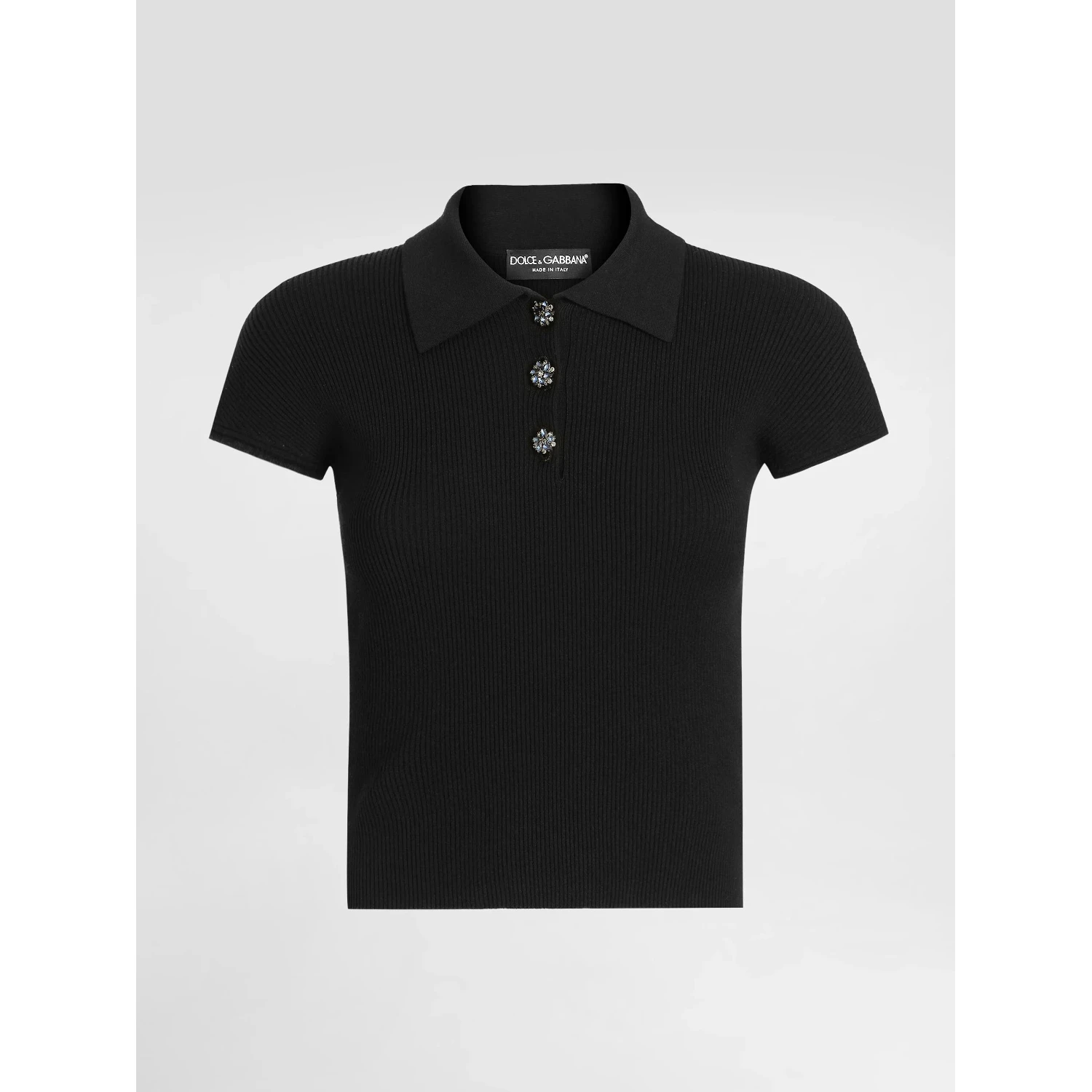 Ribbed polo-style top