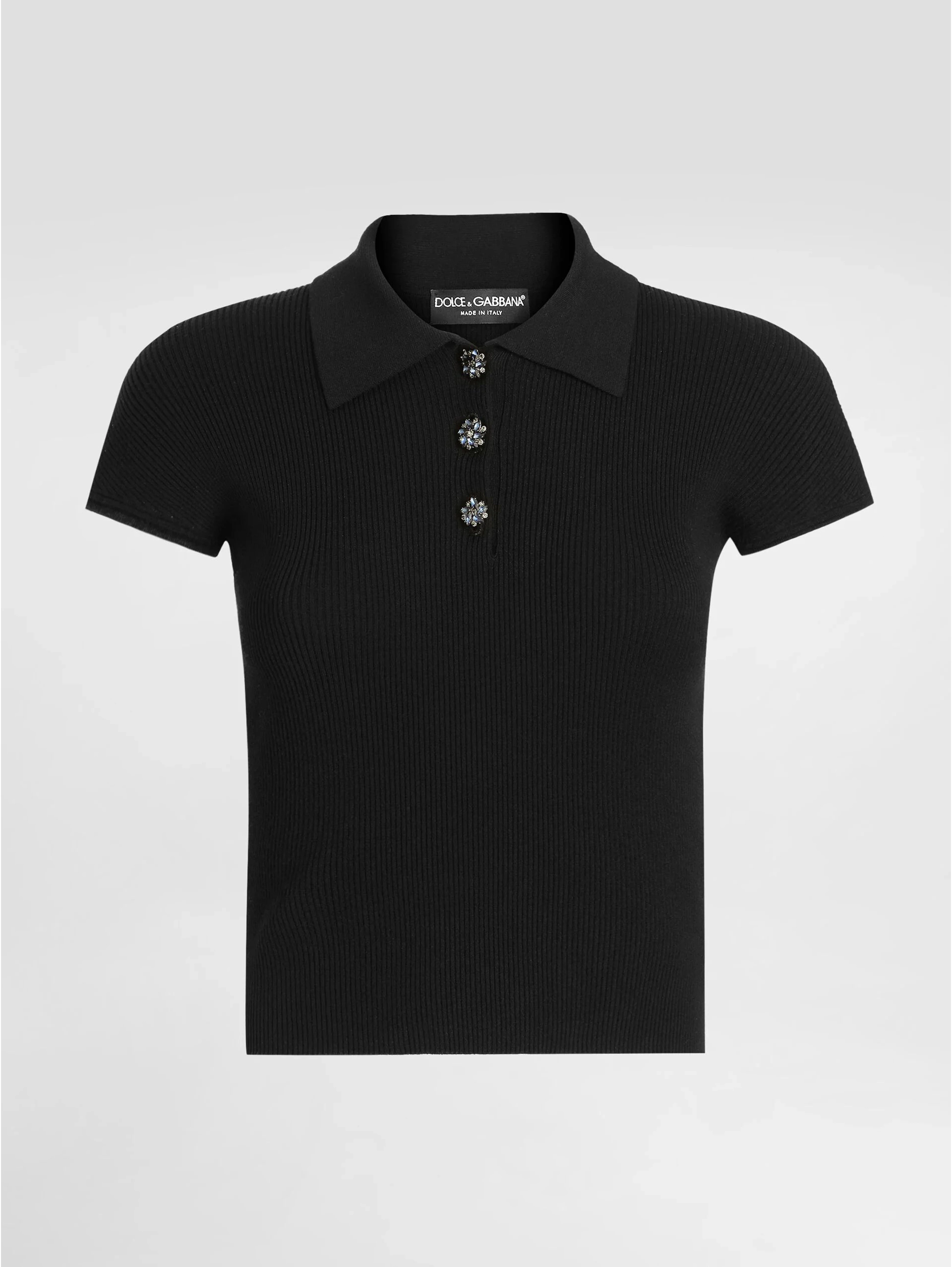 Ribbed polo-style top
