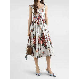Floral print bustier midi dress