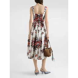 Floral print bustier midi dress