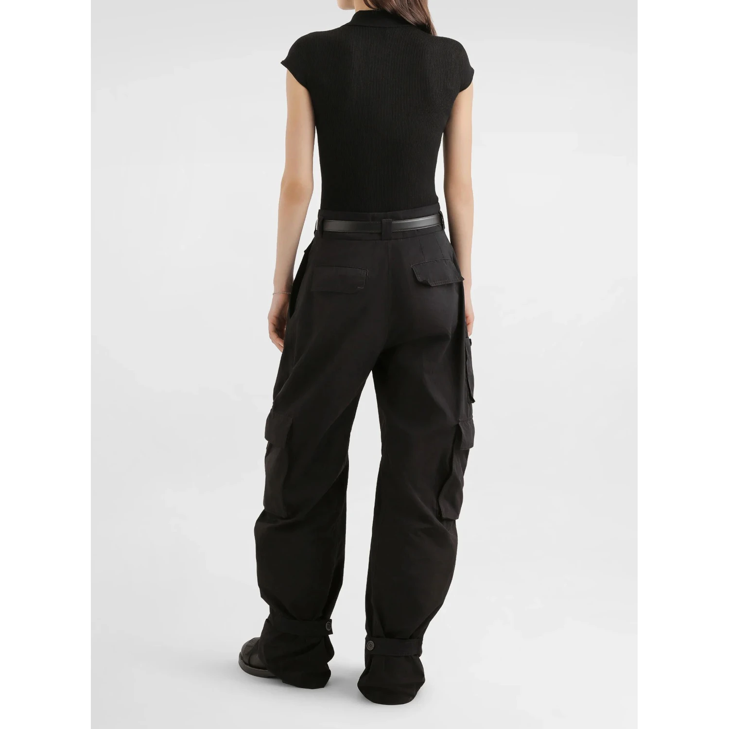 Ribbed polo-style top