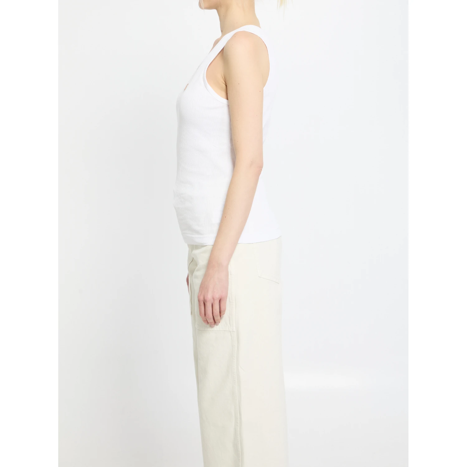 Ribbed tank top with DG