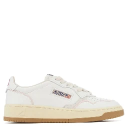 White Goatskin Low Top Sneakers